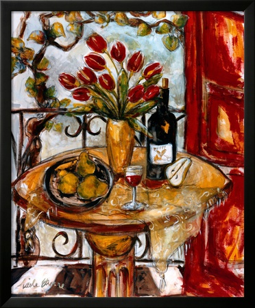 Still Life Wtih Blooming Red Tulips