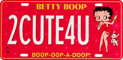 Betty Boop 2CUTE4U License Plate