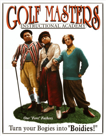 Three Stooges Golf Masters Poster