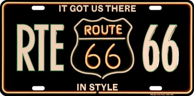 RTE 66 License Plate