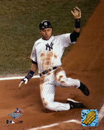 Jeter sliding into home -Game 2 of the 2004 ALDS &copy;Photofile Poster