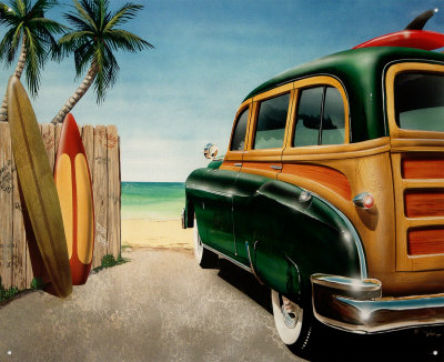 Retro Auto Beach Woody