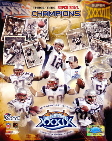 Patriots - 3 Time Super Bowl  Champions Composite Poster