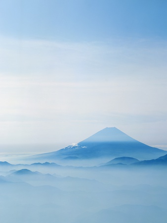 Mount Fuji Rising out of Mist