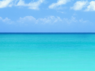 Blue-green Water of the Caribbean Sea