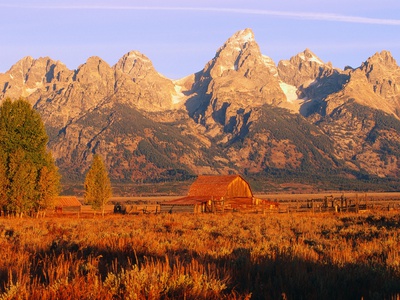 A Farm and the Teton Range