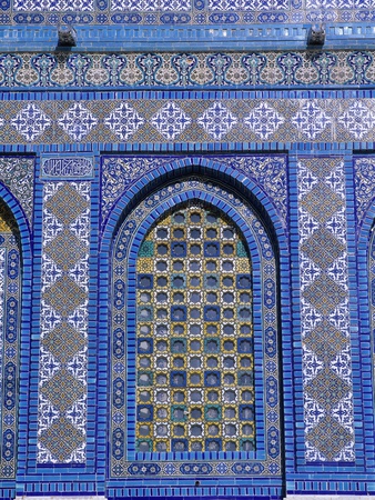 Exterior View of Window and Tilework on Dome of the Rock