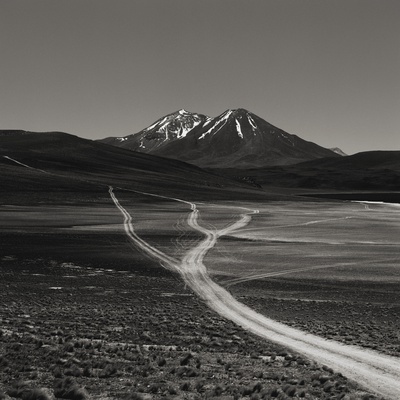 Dirt Road Leading to Mountains