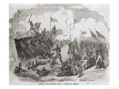 The Battle of New Orleans, 8th January 1815, Engraved by Thomas Phillibrown, 1856