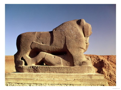 The Lion of Babylon, an over Life-Size Figure of a Lion Trampling a Man, Probably of Hittite Origin