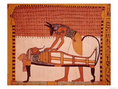 Anubis Attends Sennedjem's Mummy, from the Tomb of Sennedjem, the Workers' Village, New Kingdom