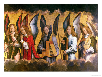 Angels Playing Musical Instruments, Right Hand Panel from a Triptych