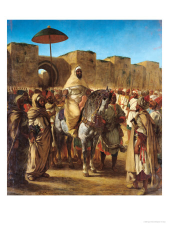 Sultan of Morocco, Leaving His Palace of Meknes with His Entourage, March 1832, 1845