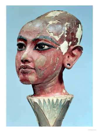 Head of the Child King Tutankhamun (circa 1370-52 BC) Emerging from a Lotus Flower