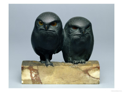 Two Owls, 1903-04 (Bronze and Onyx)