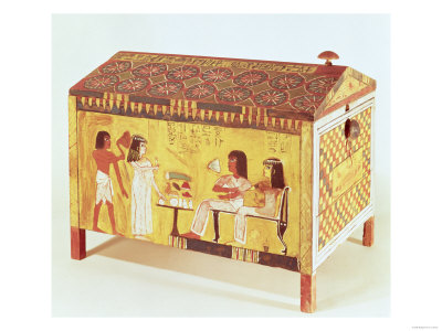 Painted Chest with Banquet Scene from the Tomb of Kha (D.circa 1390-52 BC) Found at Deir El-Medina