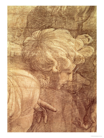 Buy The School of Athens, Detail of the Cartoon of a Young Man's Head, circa 1510 at AllPosters.com