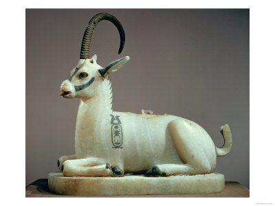 Lid of an Unguent Jar in the Form of Ibex, Fr the Tomb of Tutankhamun (c. 1370-52 BC) New Kingdom