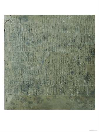 Tablet with Cuneiform Script Listing Agricultural Records, circa 2040