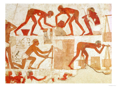 Construction of a Wall, from the Tomb of Rekhmire, Vizier of Tuthmosis III and Amenhotep II