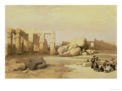 Fragments of the Great Colossus, at the Memnonium, Thebes, 1937 BC