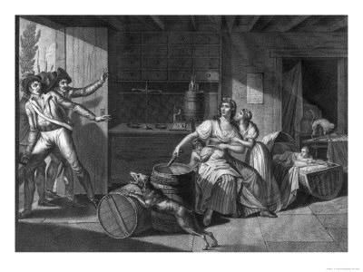 Act of Heroic Courage of a Woman Facing Vendean Robbers Having Gained Control of Saint-Mithier,1793