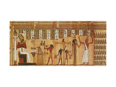 The Judgement of Osiris, Detail from a Book of the Dead, Late Period (Papyrus)