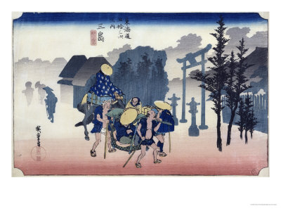 Morning Mist at Mishima, from the Series "53 Stations of the Tokaido," 1834-35