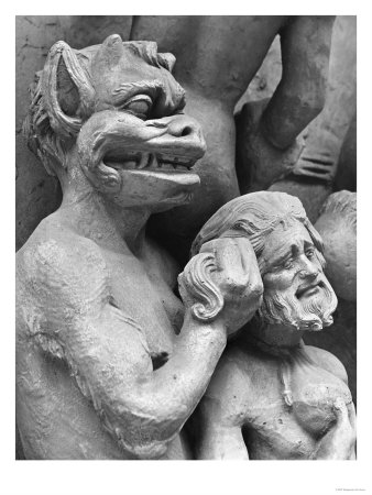 Devil Pushing a Damned Person in the Fire, from the Last Judgement of the Cathedral of St. Etienne