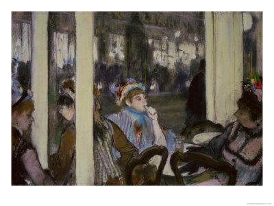 Women on a Cafe Terrace, 1877 (Pastel on Monotype)