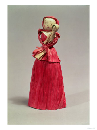 Corn Husk Doll, Victorian, circa 1880