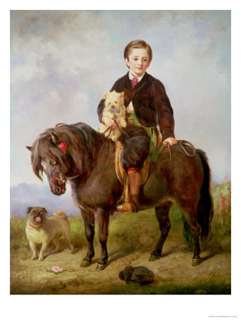 John Samuel Bradford as a Boy Seated on a Shetland Pony with a Pug Dog