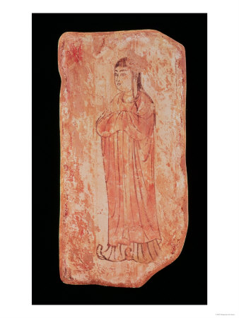 Woman with Typically Chinese Features in Nestorian Painting, Assyrian, 5th Century