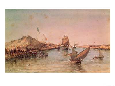 Shipping on Suez Canal, Fr.A Souvenir Album Commemorating the Voyage of Empress Eugenie (1826-1920)