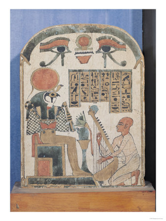 Stela of the Harpist Djedkhonsuiuefankh, Egyptian, Third Intermediate Period