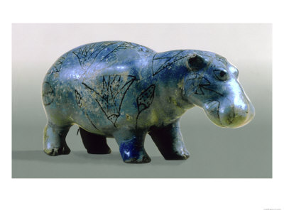Statuette of a Hippopotamus, 11th-12th Dynasty, circa 2000 BC (Glass)