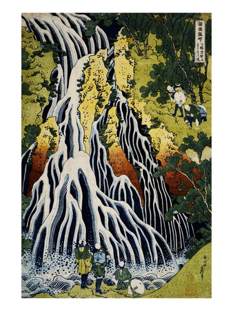 Kirifuri Waterfall, Mount Kurokami, Shimotsuke Province, from the Series A Journey to the Waterfall Poster