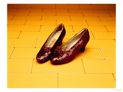 A Pair of Ruby Slippers Worn by Judy Garland in the 1939 MGM film "The Wizard of Oz"