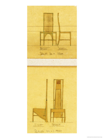 Design for Chairs Shown in Front and Side Elevation, 1903, for the Room de Luxe