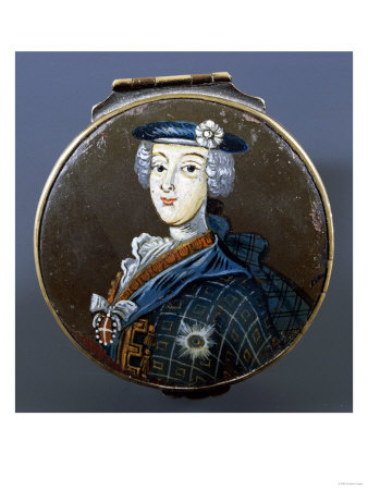 A Painted Metal Snuff Box, a Half Length Portrait of Prince Charles Edward Stuart (1720-1788)