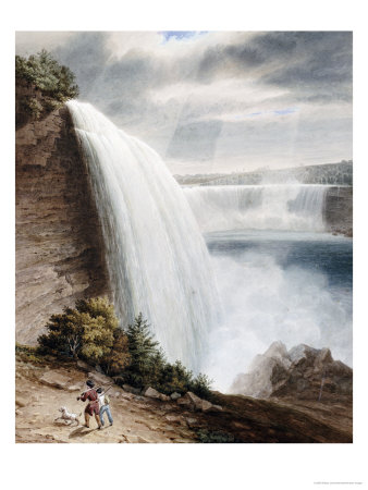 Niagara Falls, Part of the American Fall from the Foot of the Staircase, circa 1829