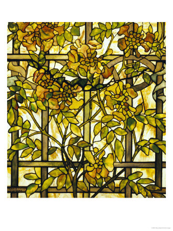 Trumpet Vine Leaded Glass Window