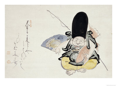 Ebisu Dancing with a Poem