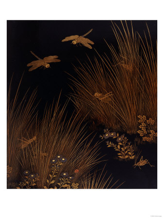 Dragonflies, Crickets and a Ladybird Among Grasses and Flowers, 19th Century