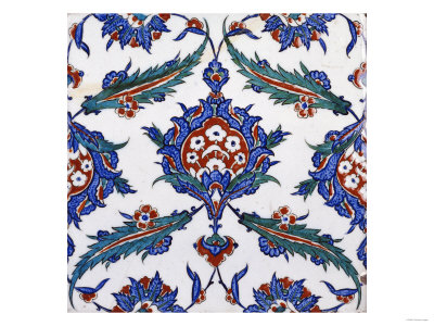 Two Iznik Pottery Tiles