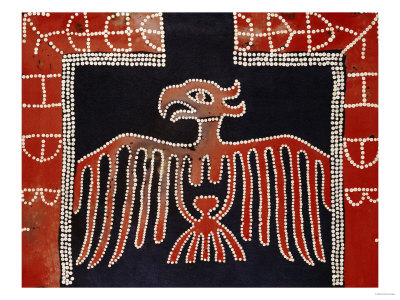 A Kwakiutl Button Blanket, a Frontal Eagle with Spread Wings, 19th Century