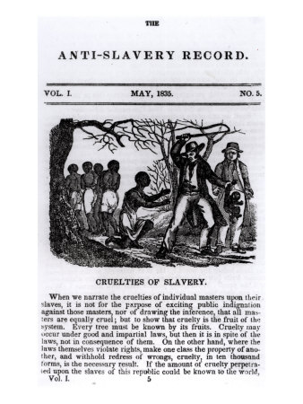 Cruelties of Slavery, Page from "The Anti-Slavery Record," May 1835