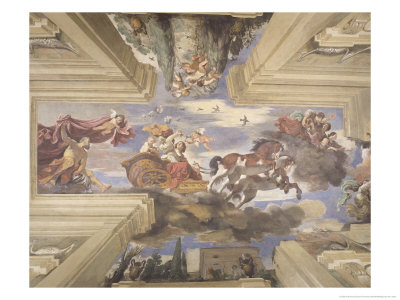 The "Sala Di Aurora" Detail of the Ceiling Depicting Dawn