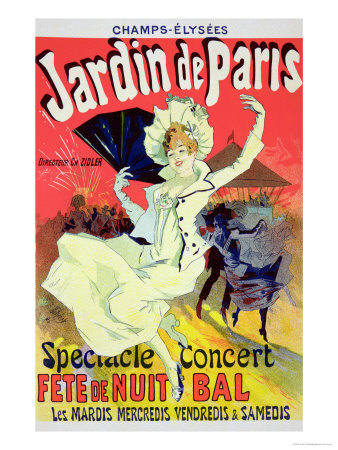 Reproduction of a Poster Advertising the "Jardin De Paris" on the Chanps Elysees, 1890