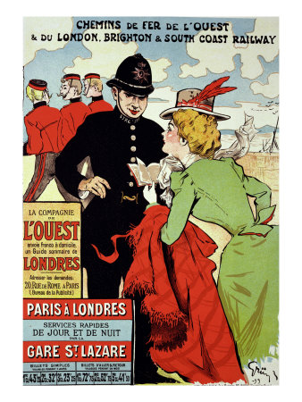 Reproduction of a Poster Advertising Trains from Paris to London, 1899